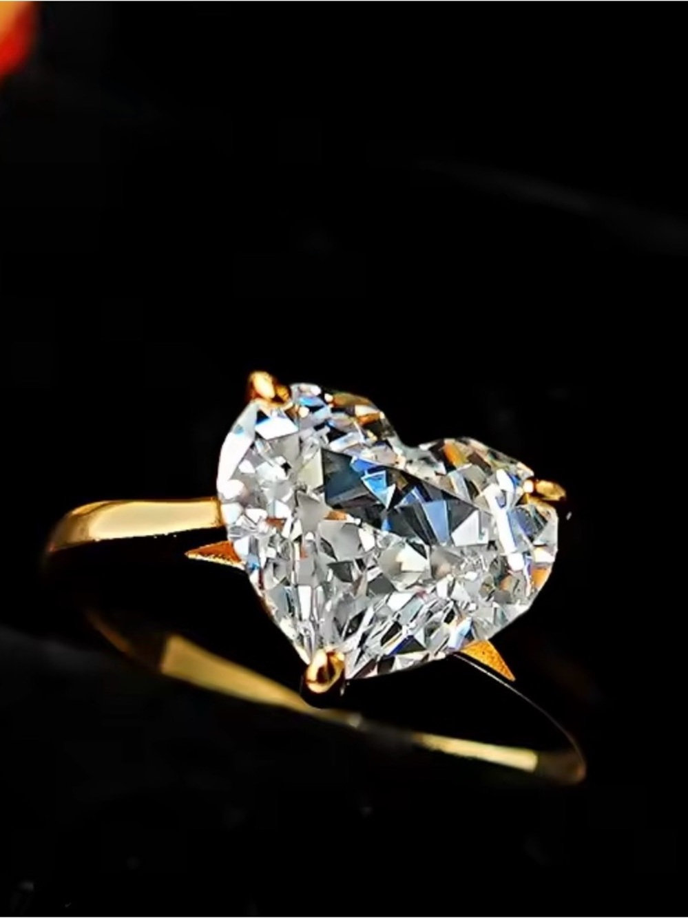 14k 2ct Heart Ring - Picture 7 of 11